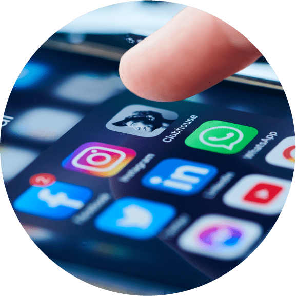 Social Media apps on phone